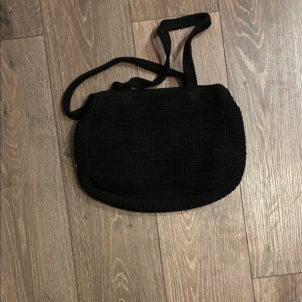 The Sak Black Crochet Shoulder Bag